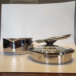 WearEver Stainless Steel 1qt Double Pour Sauce Pan Pot with Lid